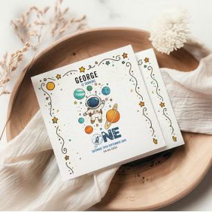 Space Adventure 1st Birthday Outer Space Party Napkin