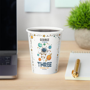 Space Adventure 3rd Birthday Outer Space Party Paper Cups