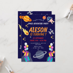 Space Adventure Birthday Celebration  Invitation