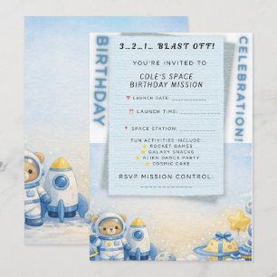 Space Adventure Birthday Invitation – Cute Astrona
