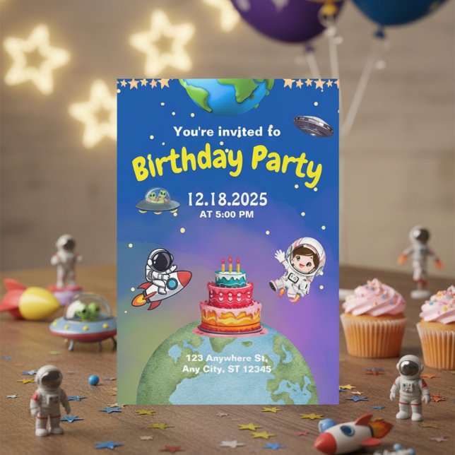 Space Adventure Birthday Invite (Creator Uploaded)