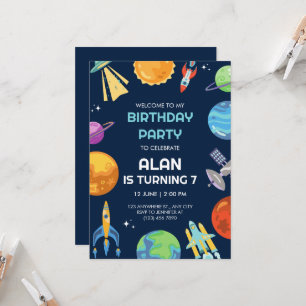 Space Adventure Birthday Party Invitation