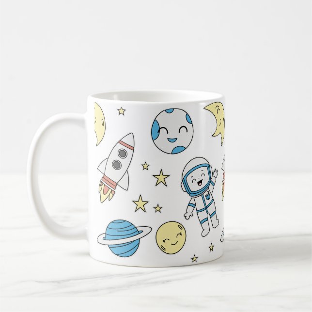 Space Adventure Cartoon Mug (Left)
