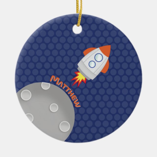 Space Adventure Ceramic Tree Decoration (Front)