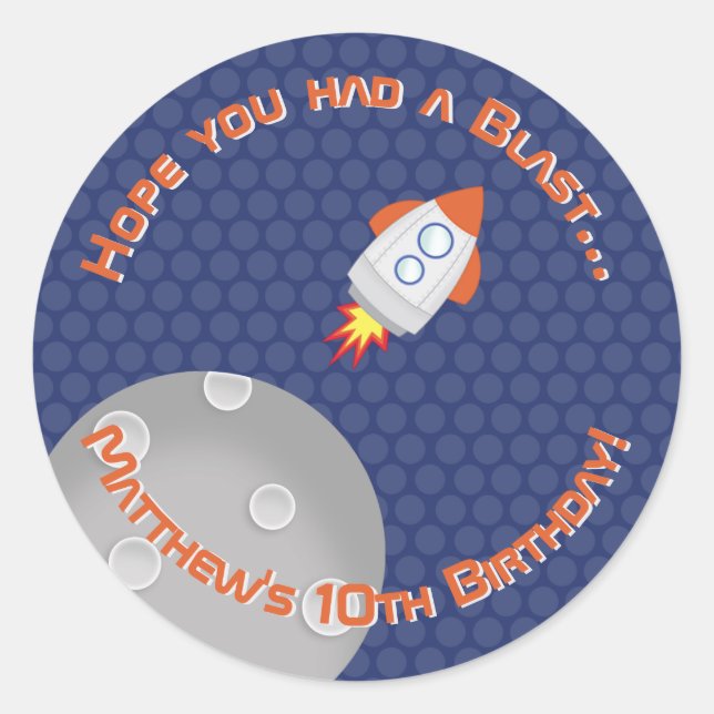 Space Adventure Classic Round Sticker (Front)