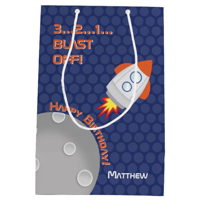 Space Adventure Medium Gift Bag (Back)