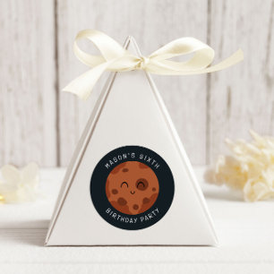 Space Adventure Playful Kids Birthday Cute Planet Classic Round Sticker