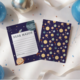 Space Adventure Playful Kids Birthday Time Capsule Enclosure Card