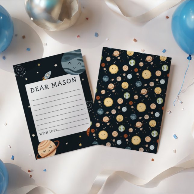 Space Adventure Playful Kids Birthday Time Capsule Enclosure Card (Creator Uploaded)