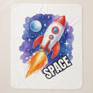 Space Adventure Poster | Adventure Awaits Among Sherpa Blanket