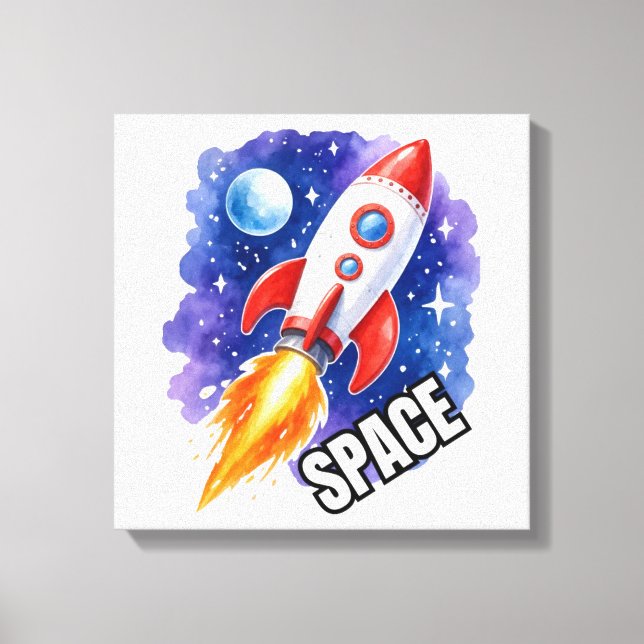 Space Adventure Poster | Adventure Awaits  Canvas Print (Front)
