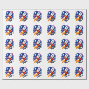 Space Adventure Poster   Adventure Awaits  Wrapping Paper