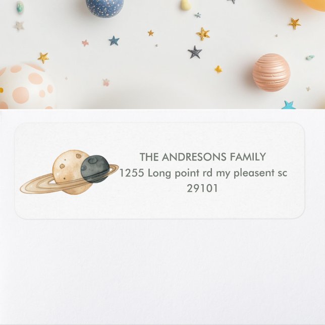 "Space Adventure Watercolor First Birthday  (Creator Uploaded)