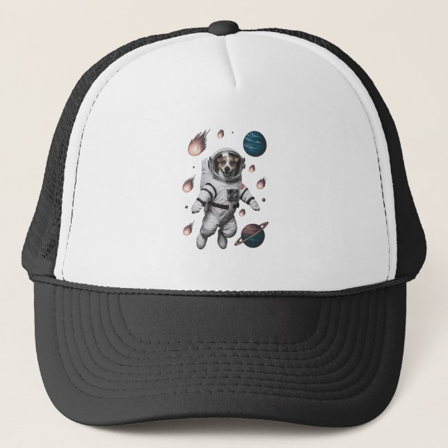 Space Adventure With A Dog Astronaut Trucker Hat (Front)