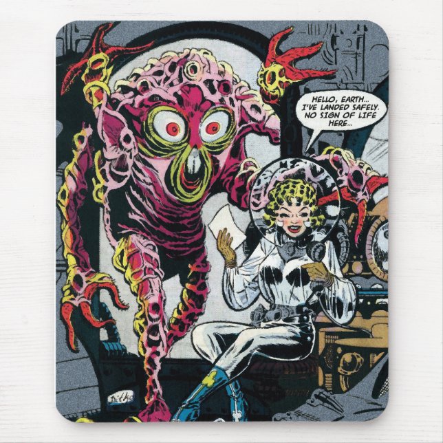 Space Adventures #12 Funny 50s Retro Sci Fi Comic Mouse Mat (Front)