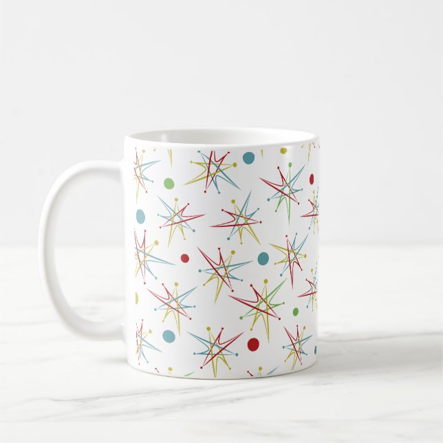 Space Age Atomic Retro Dot Custom Colours Coffee Mug (Left)