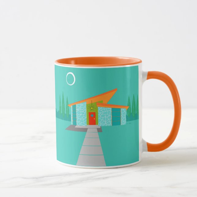 Space Age Cartoon House Ringer Mug (Right)