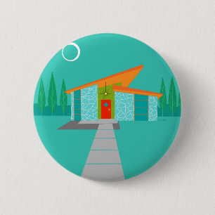 Space Age Cartoon Round Button