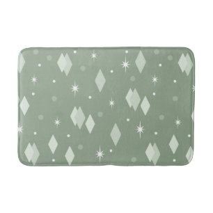 Space Age Diamonds Sage Green Bath Mat