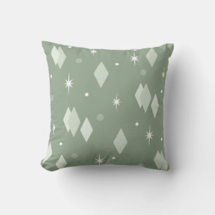 Space Age Diamonds Sage Green Cushion