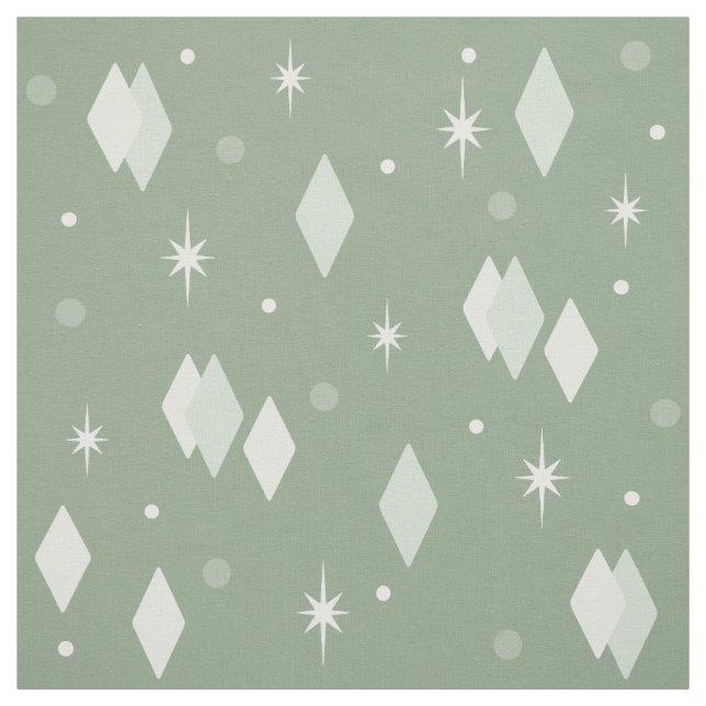 Space Age Diamonds Sage Green Fabric (Swatch)