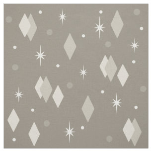 Space Age Diamonds Taupe Light Brown Fabric