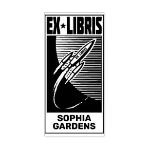 Space Age Ex Libris  Rubber Stamp