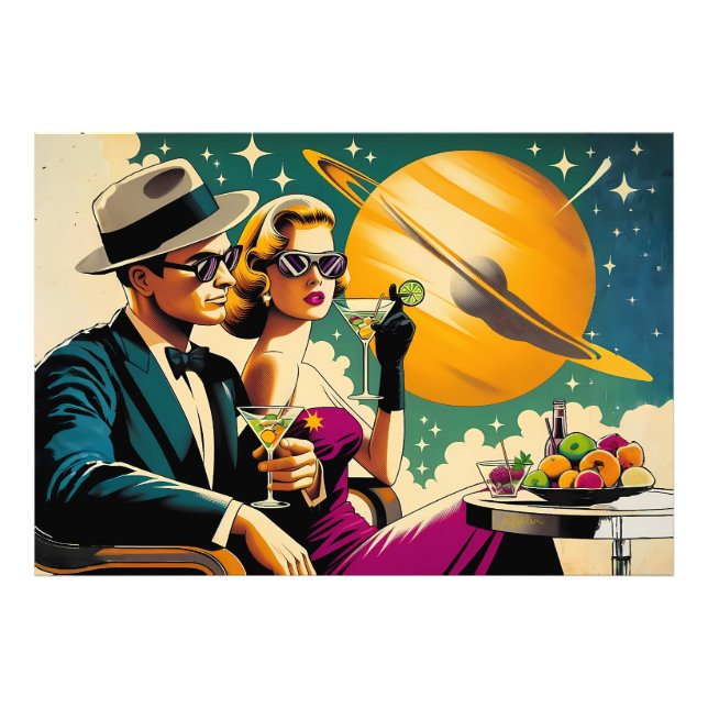 Space Age Las Vegas Martini Gangster Party Photo Print (Front)
