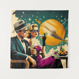 Space Age Las Vegas Martini Gangster Party Tapestry