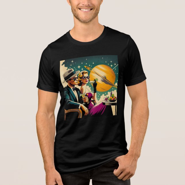 Space Age Las Vegas Martini Gangster Party Tri-Blend Shirt (Front)