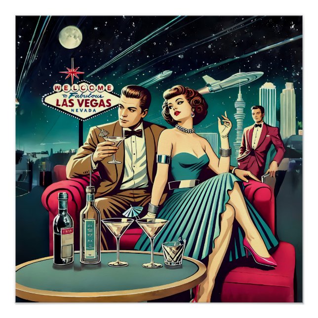 Space Age Las Vegas Martini Party Poster (Front)