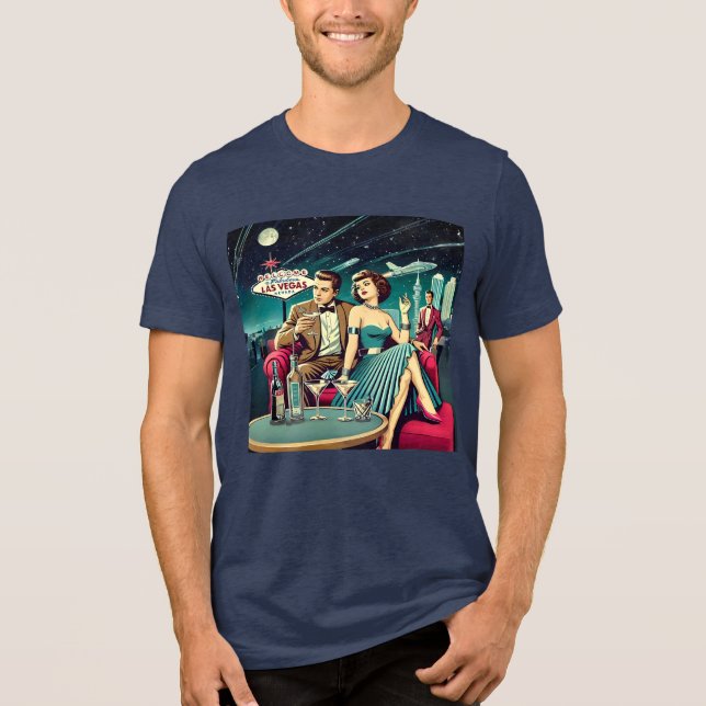 Space Age Las Vegas Martini Party Tri-Blend Shirt (Front)