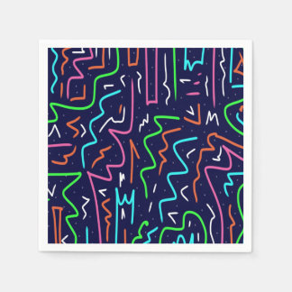 Space Age Maze Abstract Print Napkin