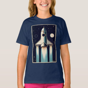 Space Age Retro 50s Rocket Ship T-Shirt