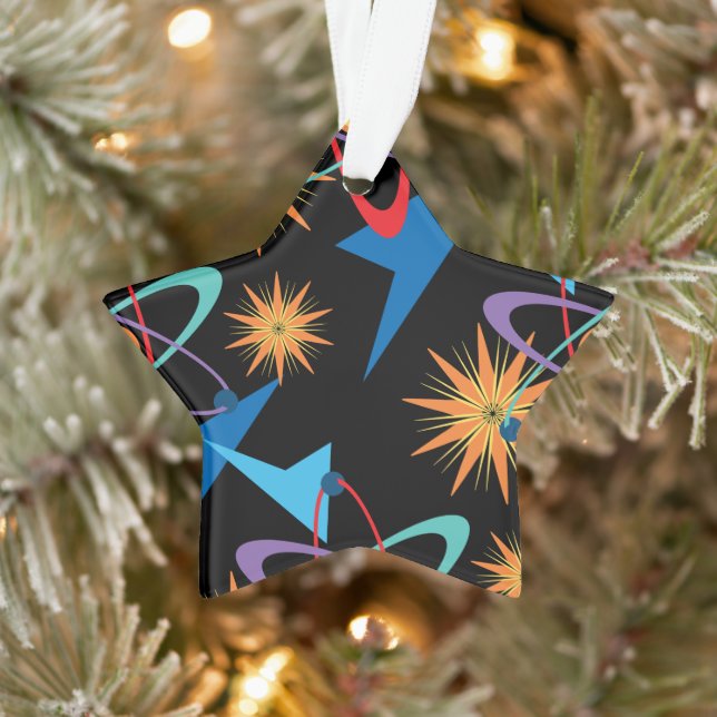 Space Age Retro Multicolored Pattern Ornament (Tree)