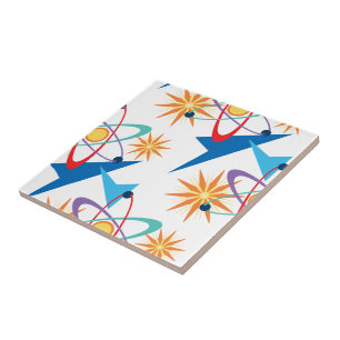 Space Age Retro Multicolored Pattern Tile