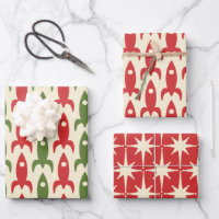 Space Age Retro Red Green Cream 50s Christmas