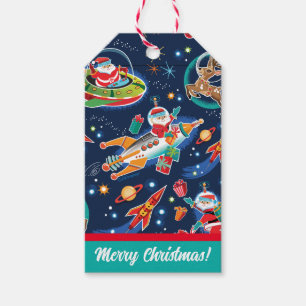 Space Age Santa Christmas  Gift Tags