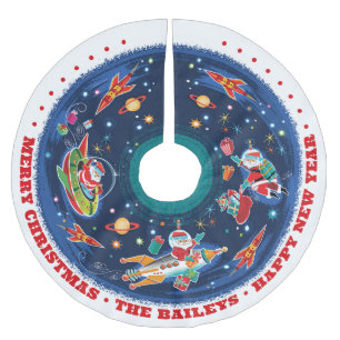 Space Age Santa Customisable - Brushed Polyester Tree Skirt