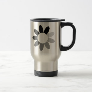 Space Age Tonal Flower Design Travel Mug