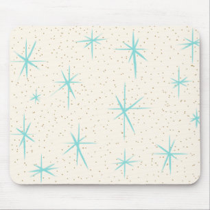 Space Age Turquoise Starbursts Mousepad
