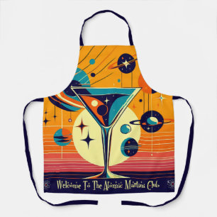 Space Age Welcome To The Atomic Martini Club Apron