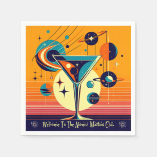 Space Age Welcome To The Atomic Martini Club Napkin