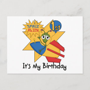Space Alien 1st Birthday Tshirts and Gifts Postcard
