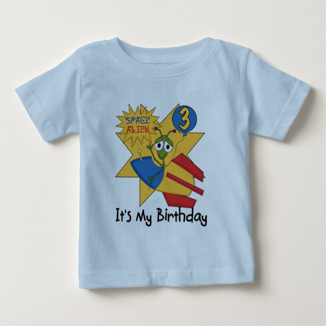 Space Alien 3rd Birthday Tshirts and Gifts (Front)