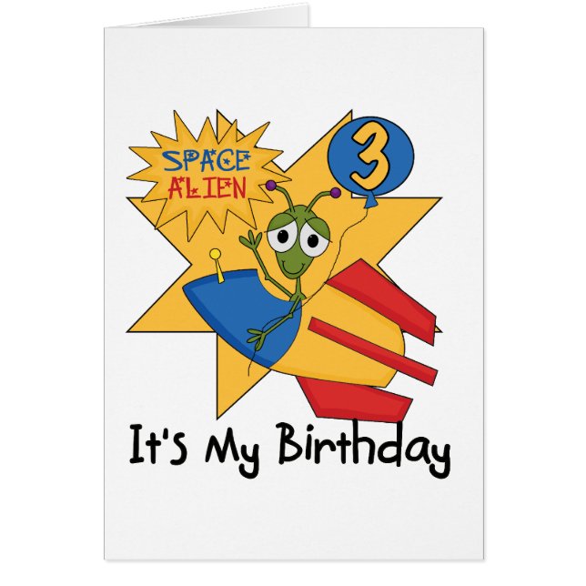 Space Alien 3rd Birthday Tshirts and Gifts (Front)