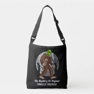 Space Alien Bigfoot Conspiracy Mystery Solved UFO Crossbody Bag