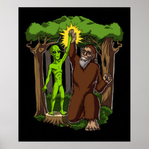 Space Alien Bigfoot Mystery Conspiracy Theory Poster