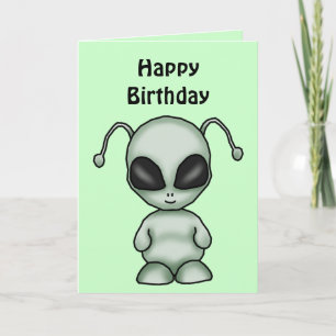 Space Alien Birthday Card