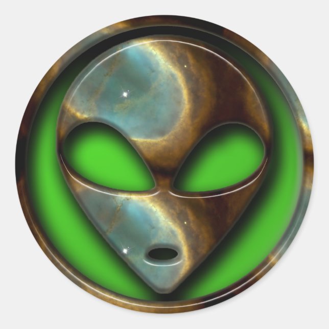 SPACE ALIEN CLASSIC ROUND STICKER (Front)